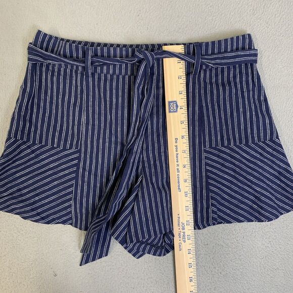 Parker Shorts Women’s Size 4 Nordstrom Rack NWT Blue W/White Pinstripes Tie Belt - Picture 16 of 16